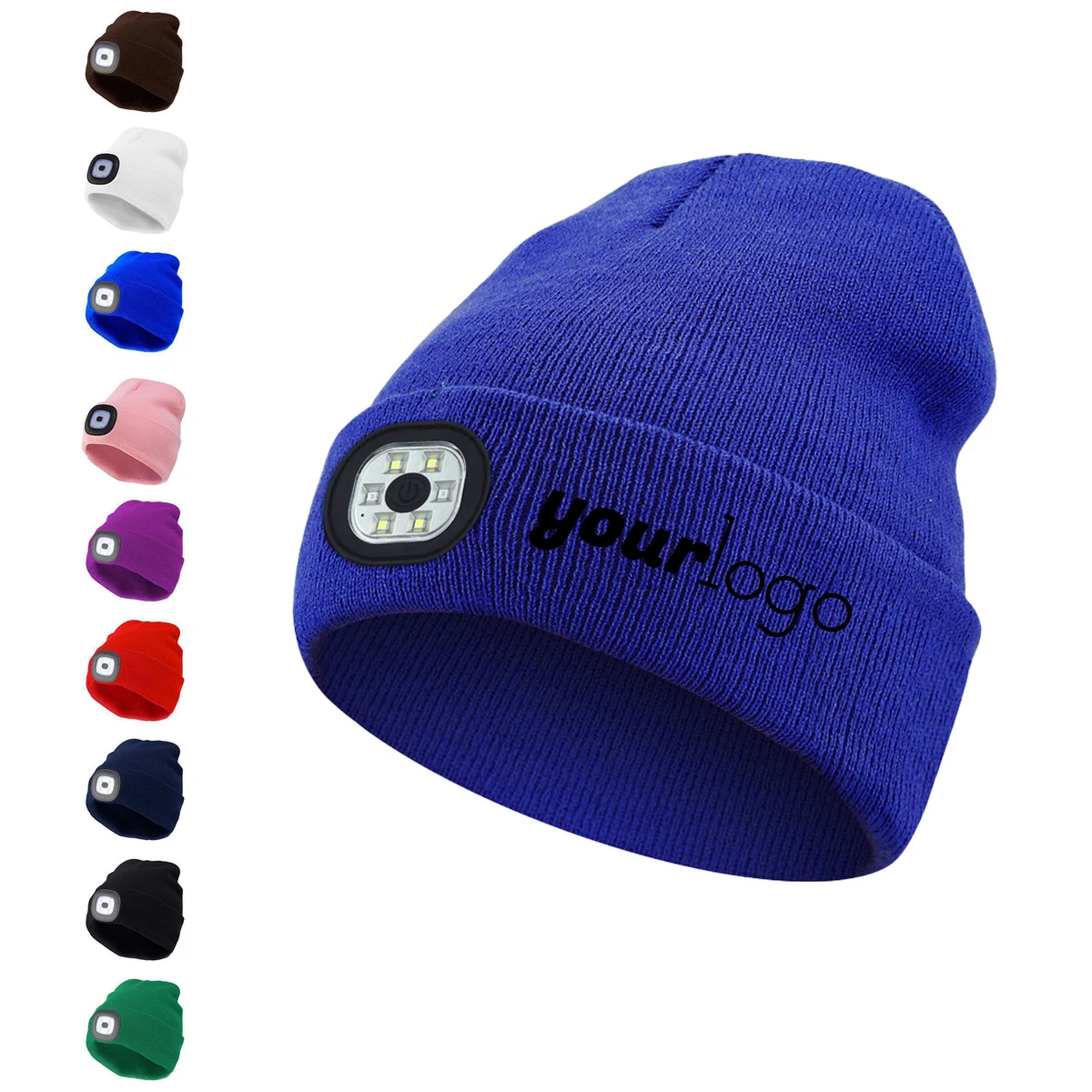 Wireless Audio Knit Beanie with LED Safety Light 1
