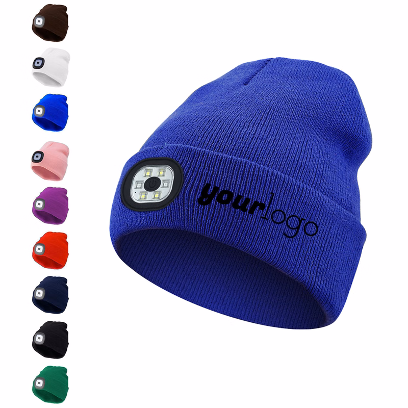 Wireless Audio Knit Beanie with LED Safety Light