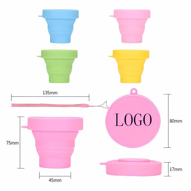 5 oz Silicone Collapsible Cup W/ Wrist Strap