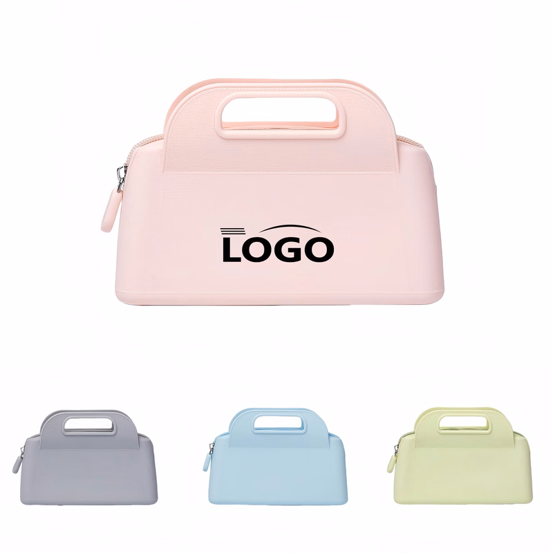Stylish Silicone Makeup Bag with Convenient Handles