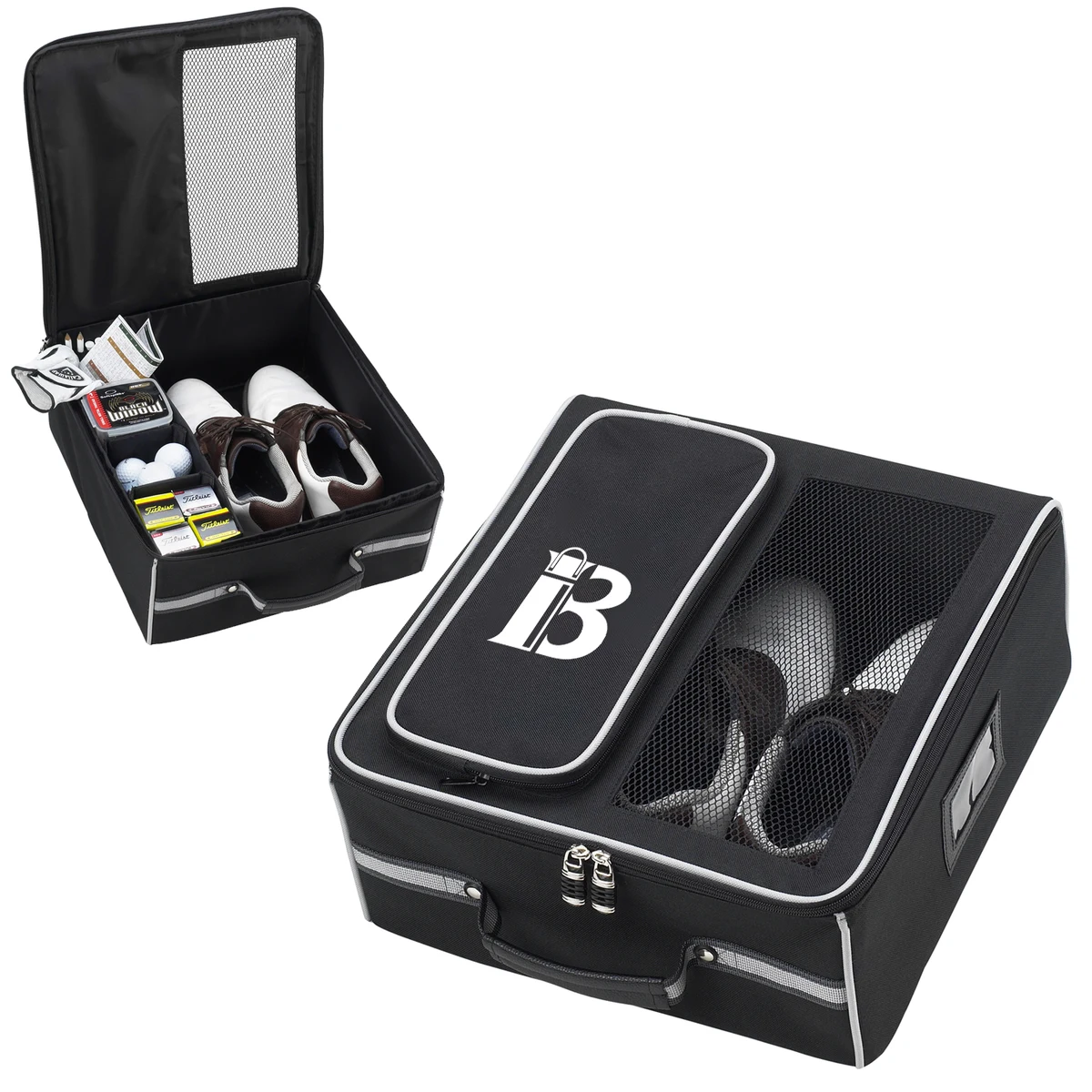 Oxford Golf Double zipper Breathable Shoe Bag 1