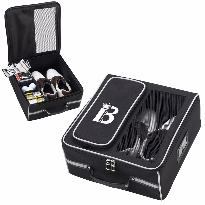 Oxford Golf Double zipper Breathable Shoe Bag