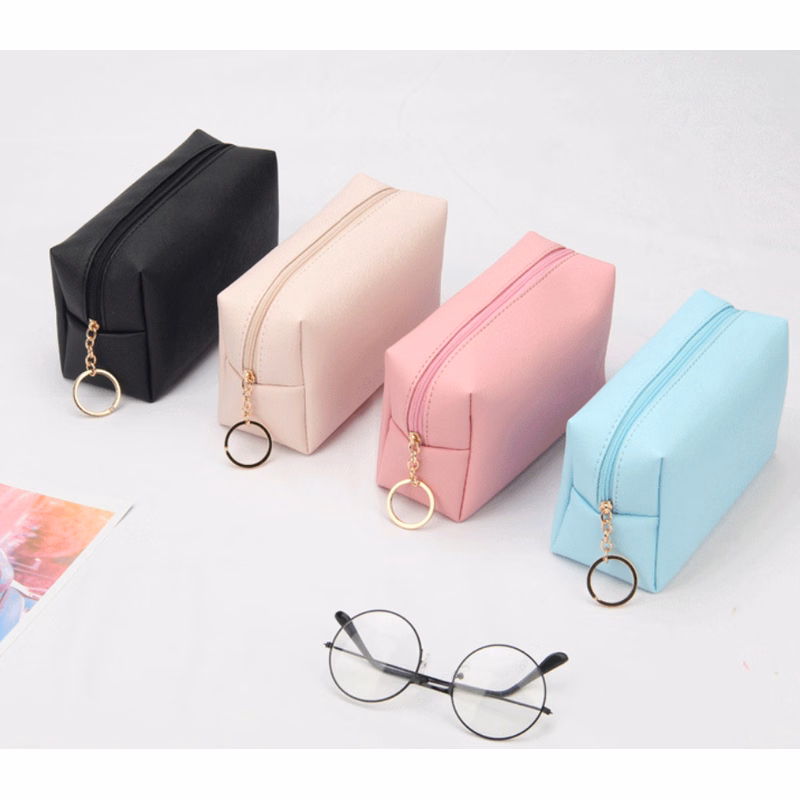 Zippered PU Cosmetic Bag