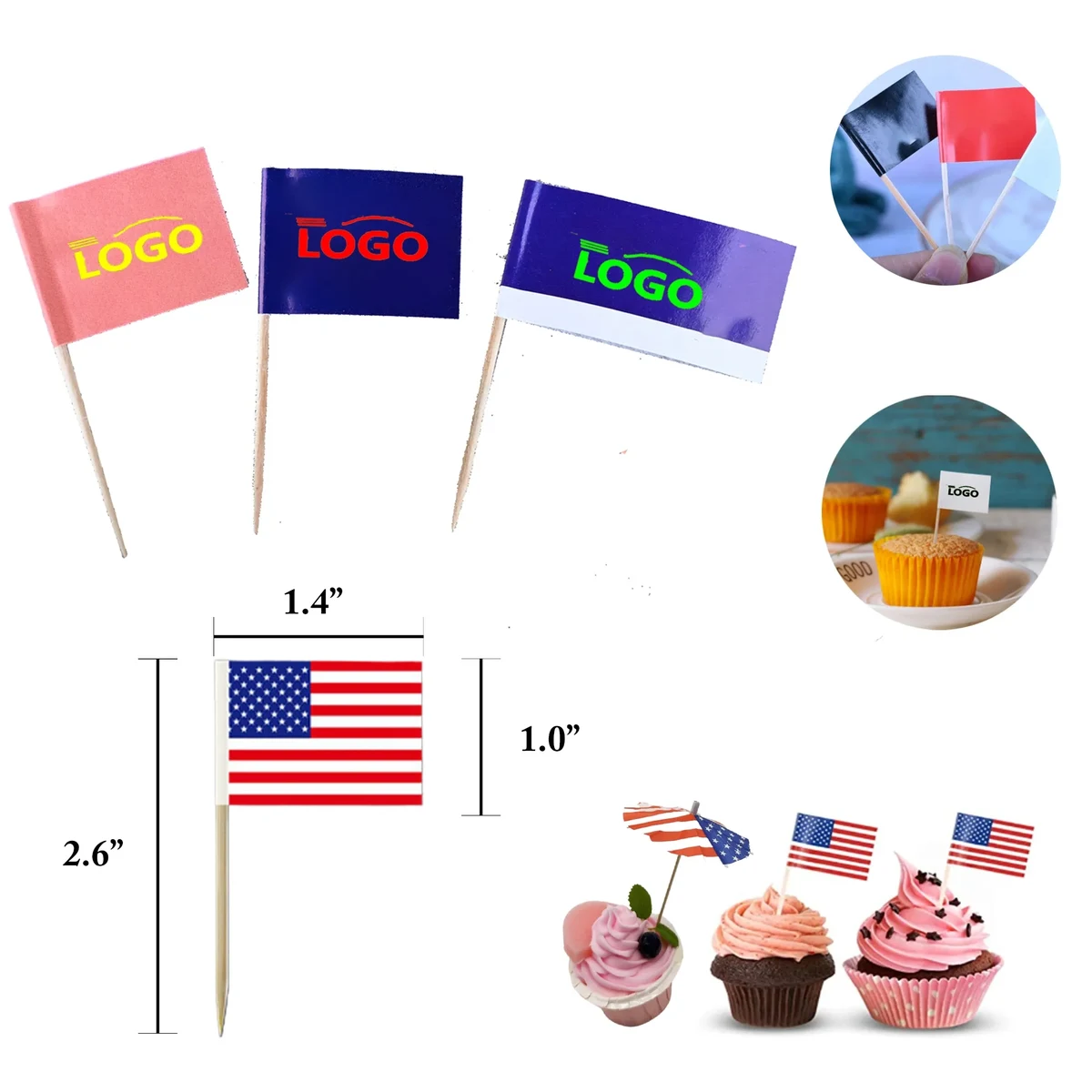 MOQ500 Toothpick Flags with Various Shapes 1