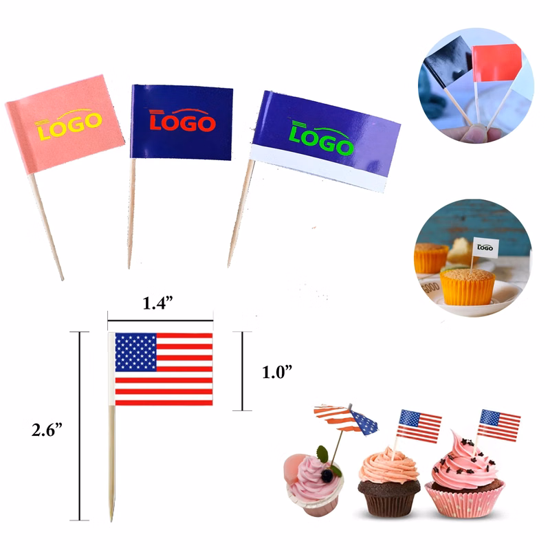 MOQ500 Toothpick Flags with Various Shapes