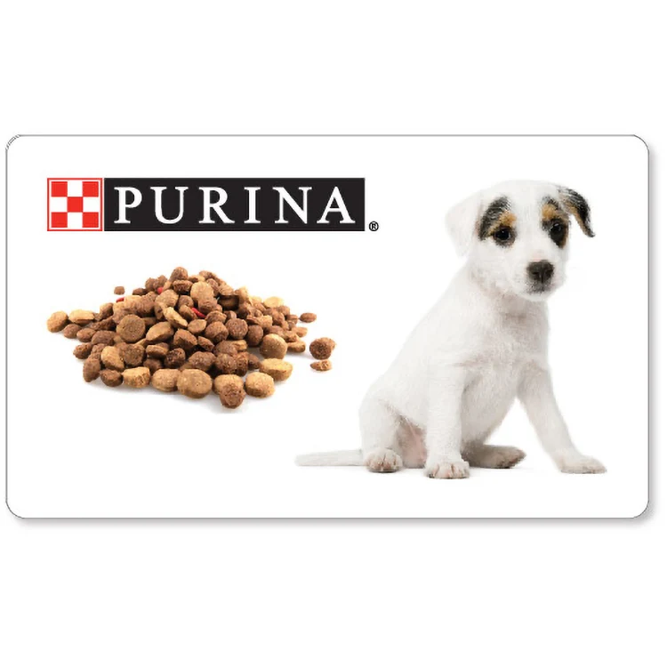 Pet Food Mat 1/16" White Synthetic Rubber 15.5" x 26" Rectangle, Full Colour Digital Imprint 1
