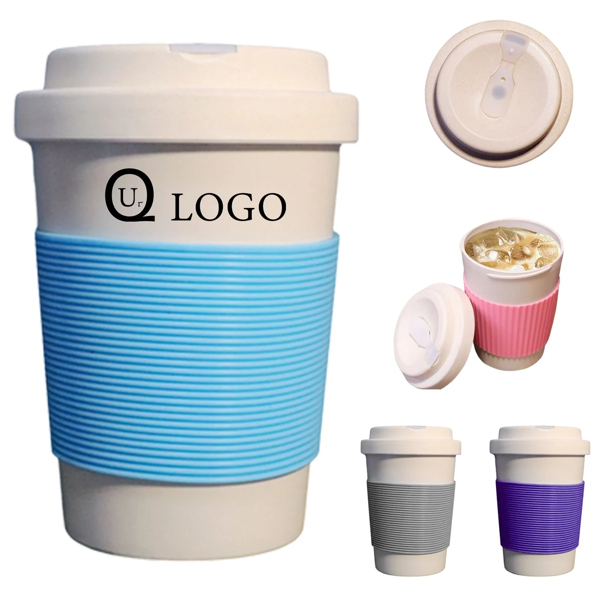 350Ml/12 Oz. Bamboo Fiber Reusable Coffee Cup 1