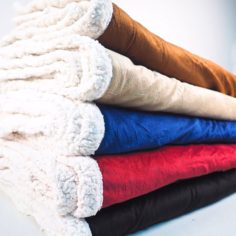 Lambswool Microsherpa Foldable Throw Blanket