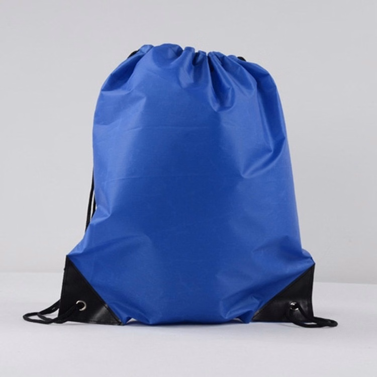 Drawstring Bag With Leather Reinforcement Black Trim At Bott