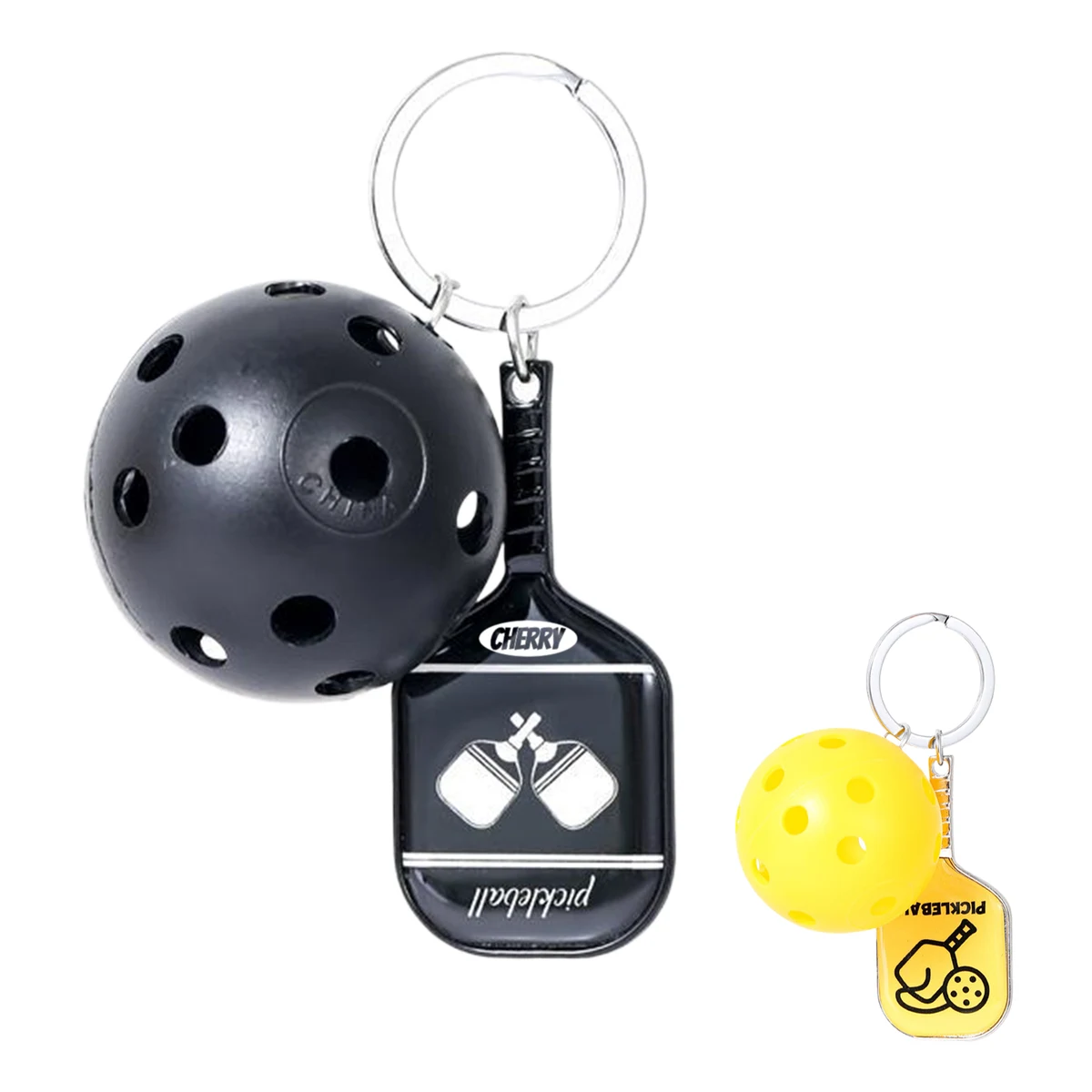 Metal Pickleball Paddle Sports Keychain 1