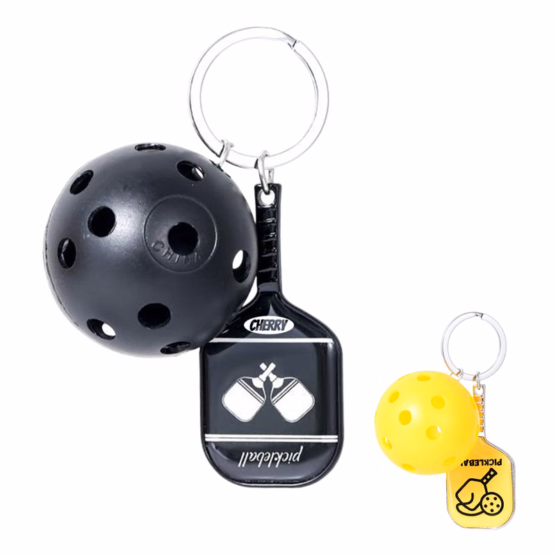 Metal Pickleball Paddle Sports Keychain