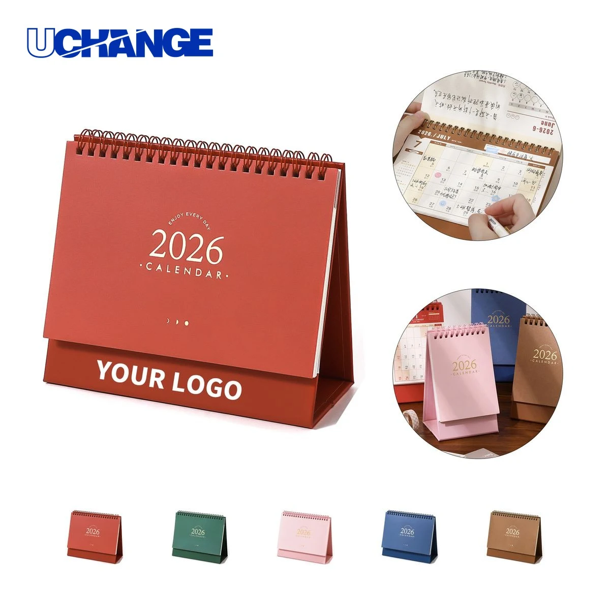 Custom Desk Calendar Stand with Metal Double Binding 1