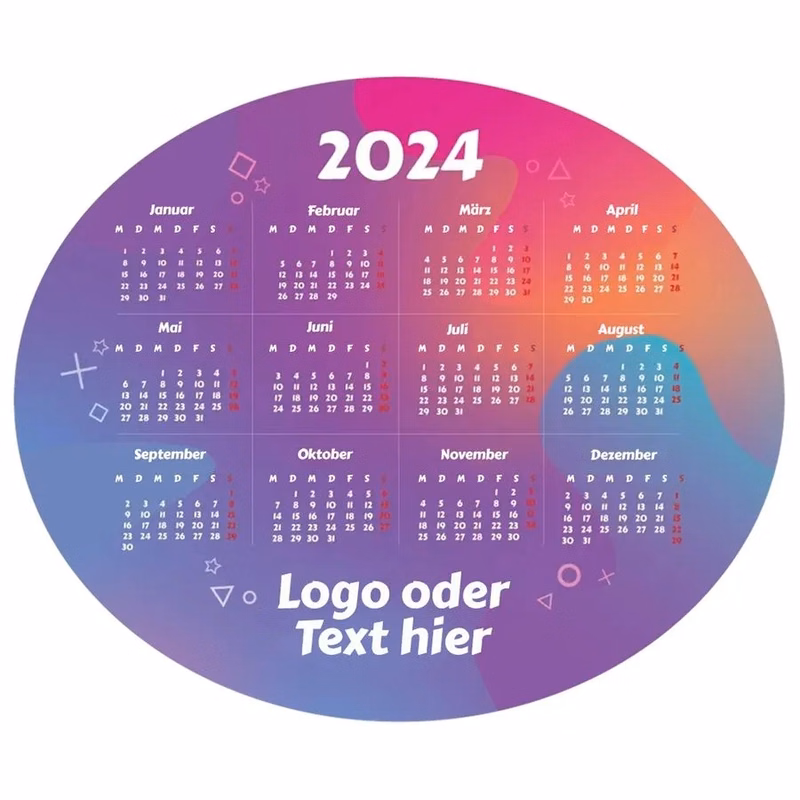 Colorful Gradient Calendar Mouse Pad