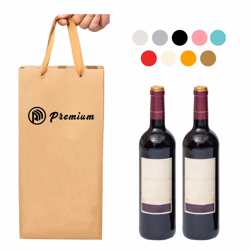 250 GSM Kraft Paper Wine Tote Bag
