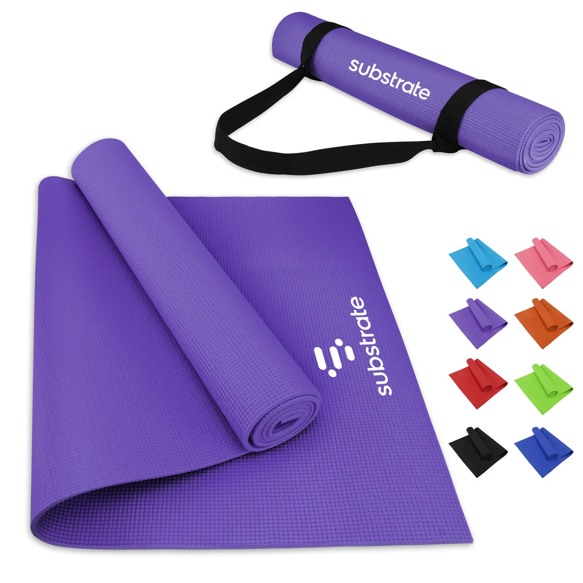 Full Length PVC Yoga Mat And Carrying Strap-Ocean 1