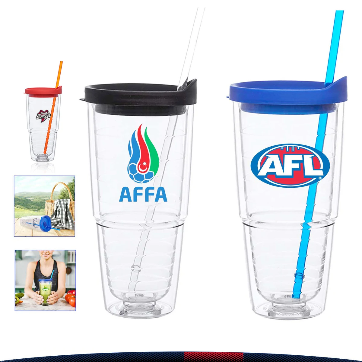 24 oz. Kiron Clear Acrylic Tumblers 1