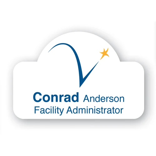 Full Color Name Badge w/ Personalization (2"X3") Rectangle W/Oval Bump 1