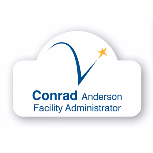 Full Color Name Badge w/ Personalization (2"X3") Rectangle W/Oval Bump