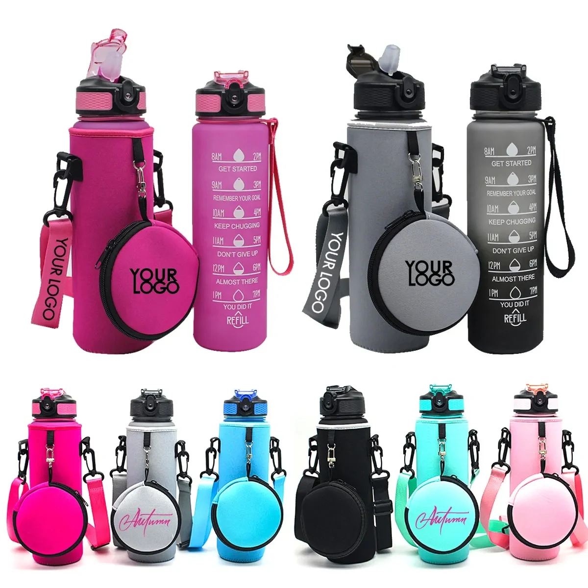 32oz. Sport Timing Water Bottle With Neoprene Sleeve Carrier 1