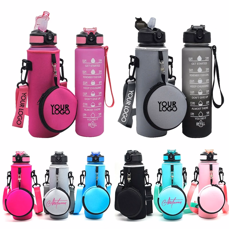 32oz. Sport Timing Water Bottle With Neoprene Sleeve Carrier