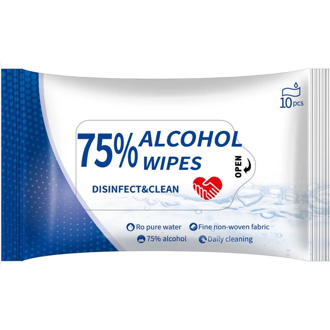 75% Alcohol Wipes Pack - 10 Count - Blank 1