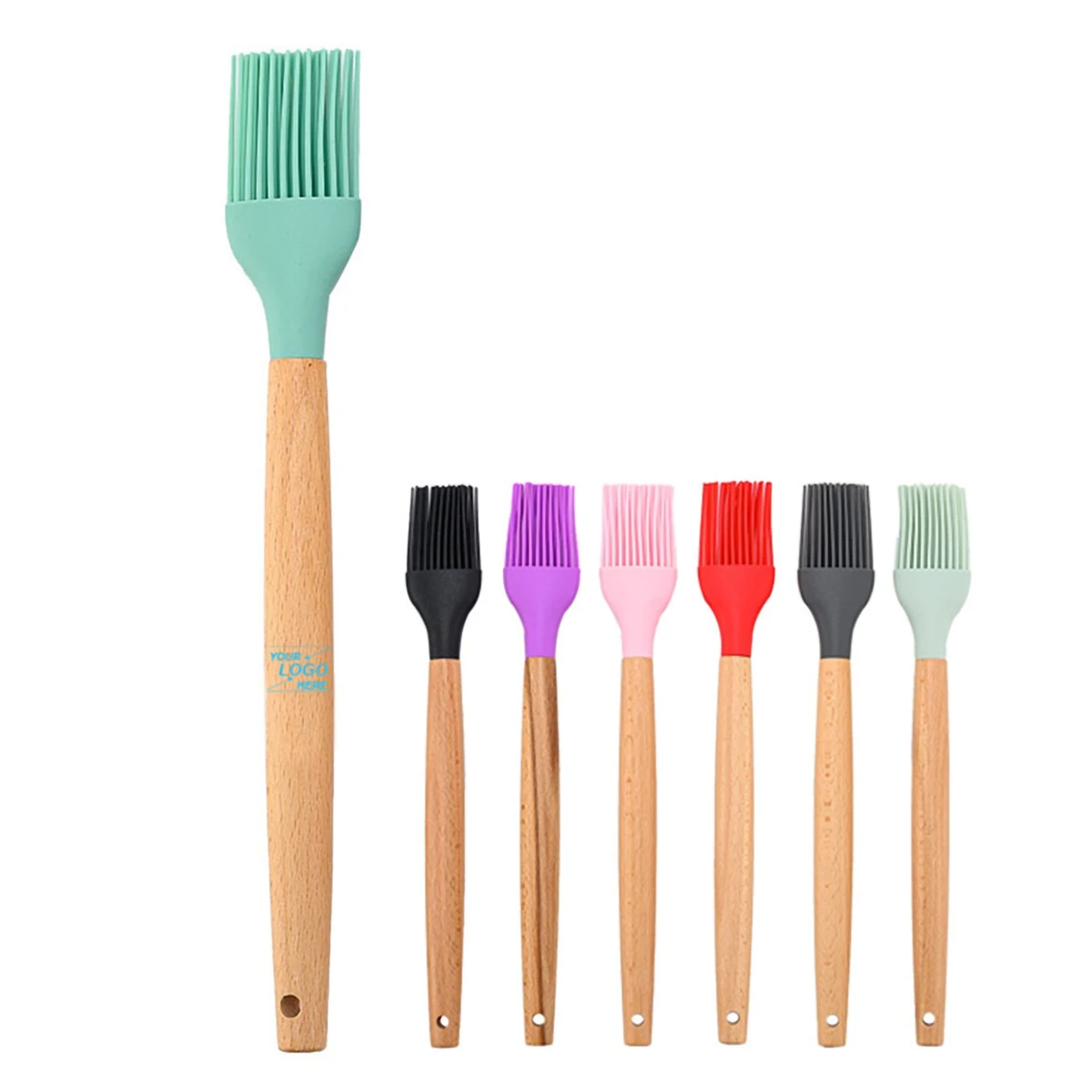 Silicone Grill Brush w/Wooden Handle 1