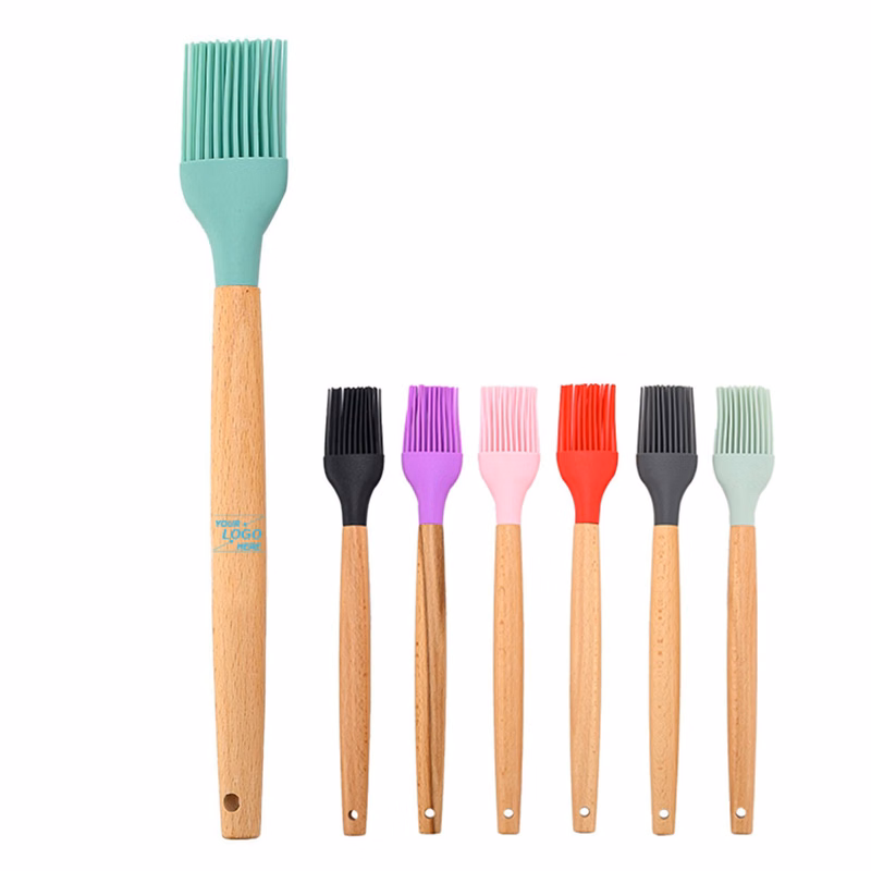 Silicone Grill Brush w/Wooden Handle