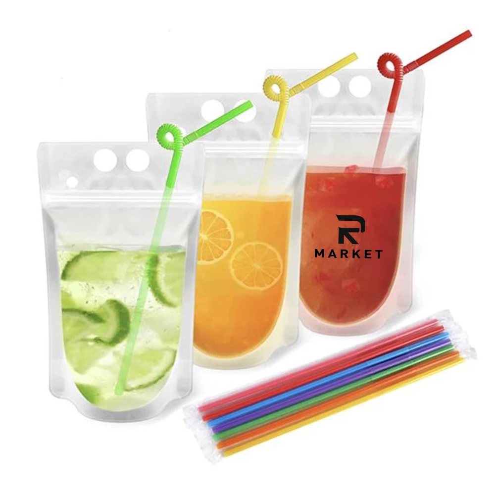 Juice Pouch With Straw with round corners for safety 1