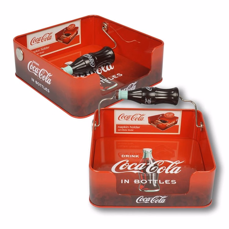 Coca-Cola Napkin Dispensers - Red Coke Bottle Handle