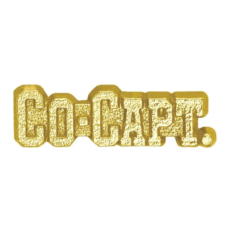Co-Captain Bright Gold Chenille Lapel Pin 1