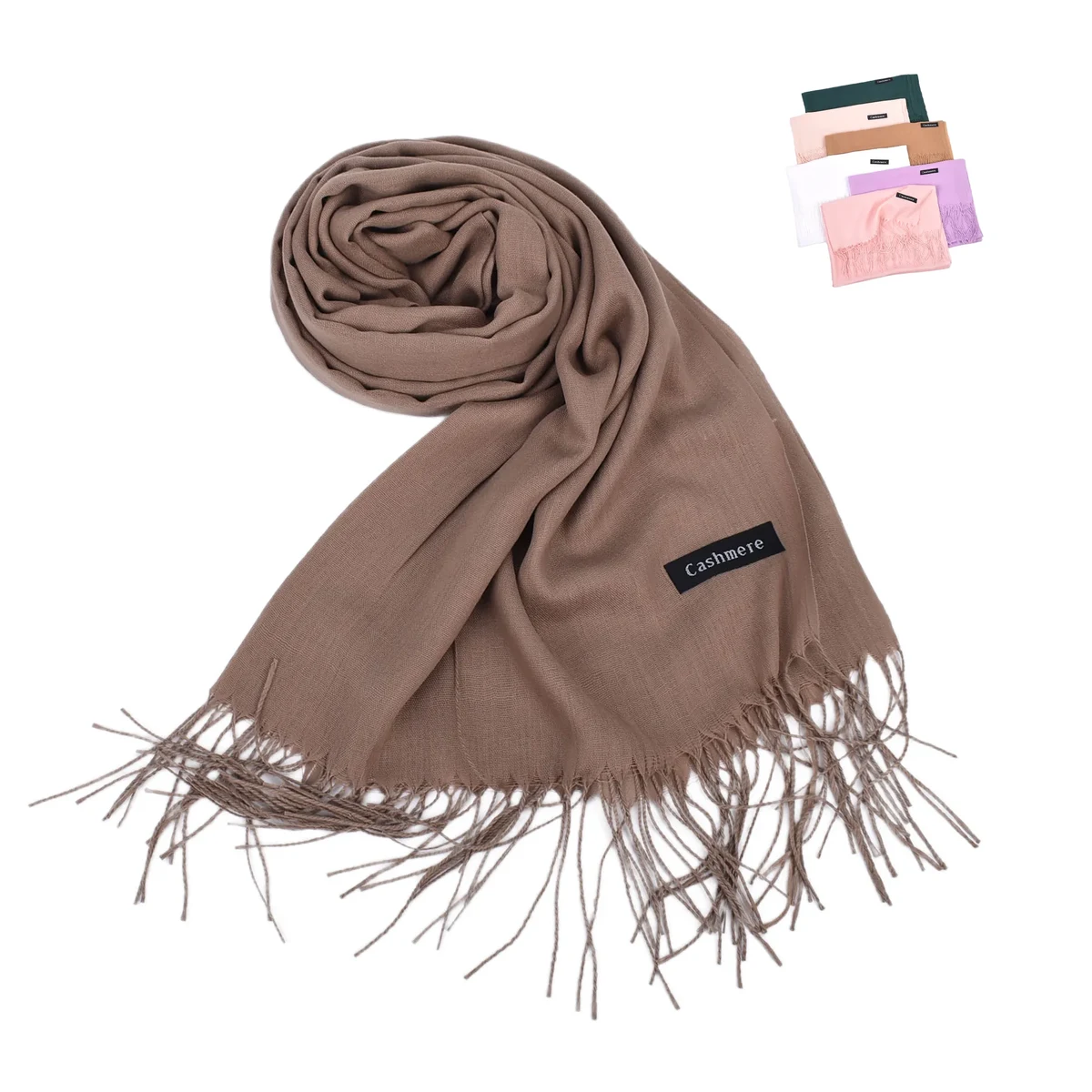 Cashmere Pashmina Woven Scarf With Fringes 1