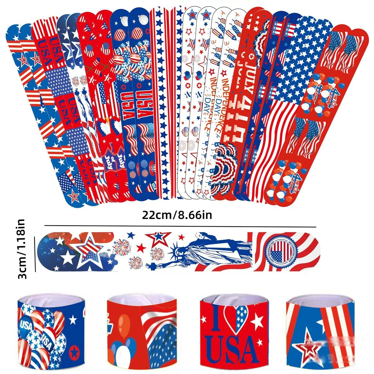 4th Of July Red White Blue Pop Finger Rings 1