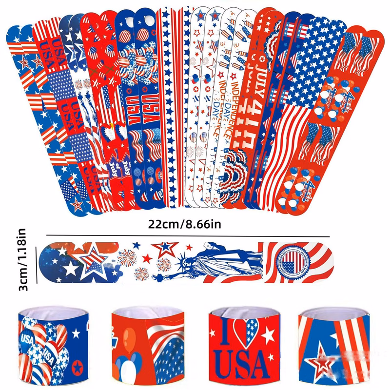 4th Of July Red White Blue Pop Finger Rings