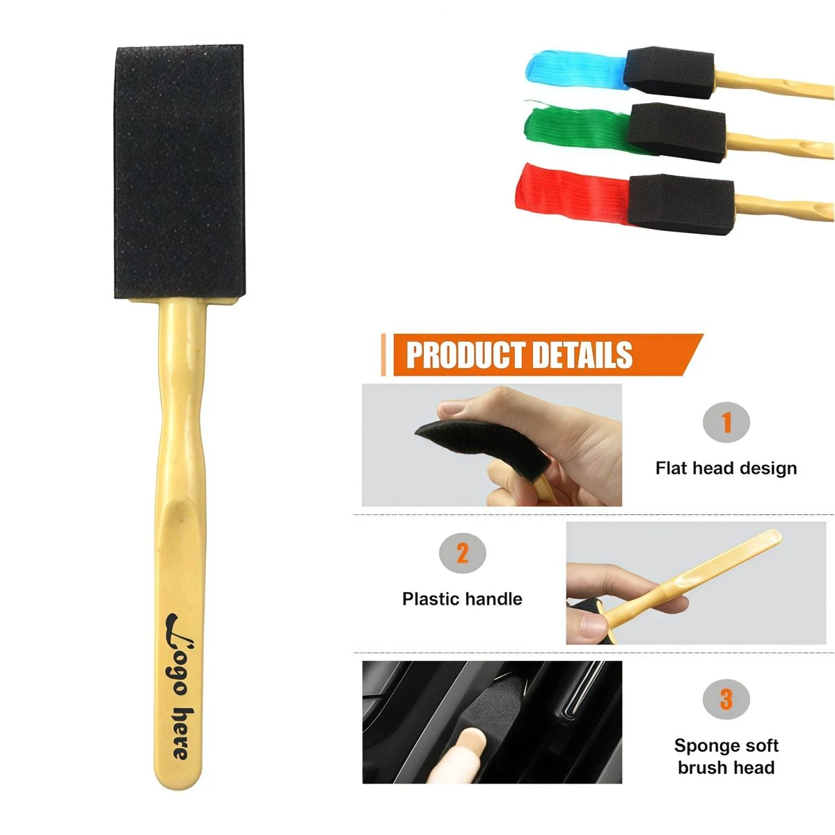 Dual-Purpose Mini Sponge Duster for Car Vents and Painting 1