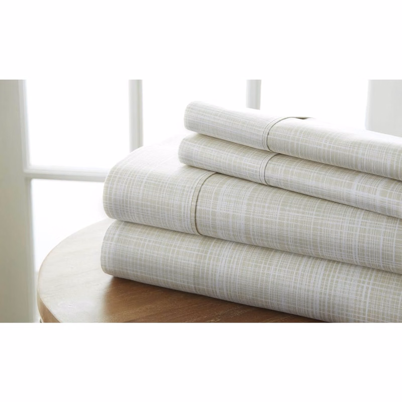 Premium Sheet Sets - Beige Queen Thatch Pattern 4 Piece