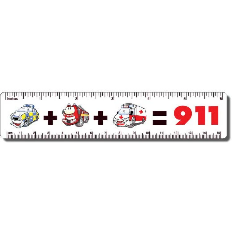 .020 White Plastic Rulers 1.25"x6.25" Rectangle / Round Corner, Spot Colour 1