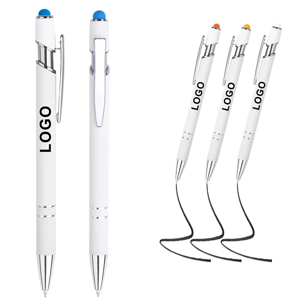 Custom Logo Metal Aluminum Ballpoint Pen with Stylus Tip 1