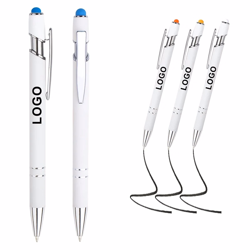 Custom Logo Metal Aluminum Ballpoint Pen with Stylus Tip
