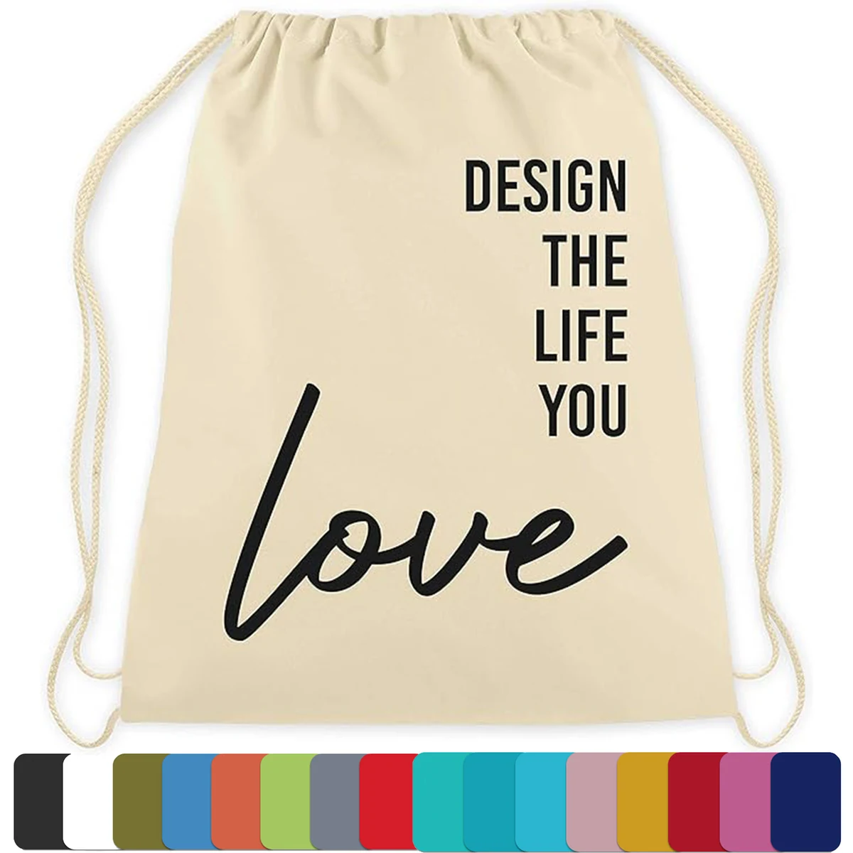 Eco Friendly Cotton Canvas Shoulder Drawstring Backpack 1