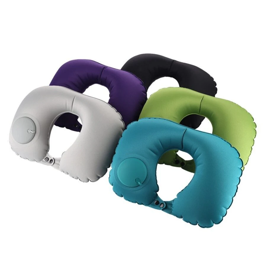 Push-Type Portable Inflatable Pillow, U-Shaped Neck Pillow 1