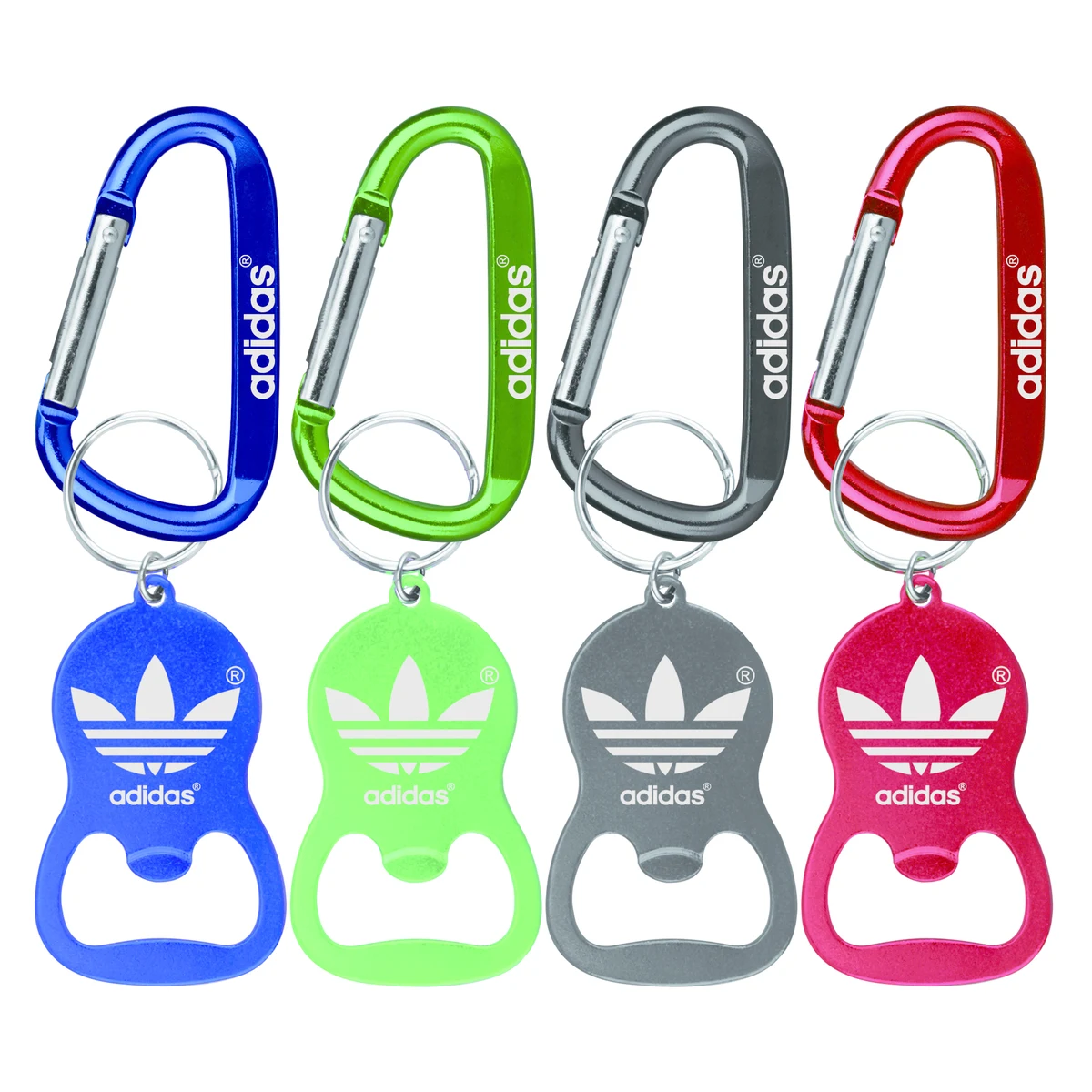Round Bell Shape Plain Bottle Opener with Key Ring & Carabiner 1