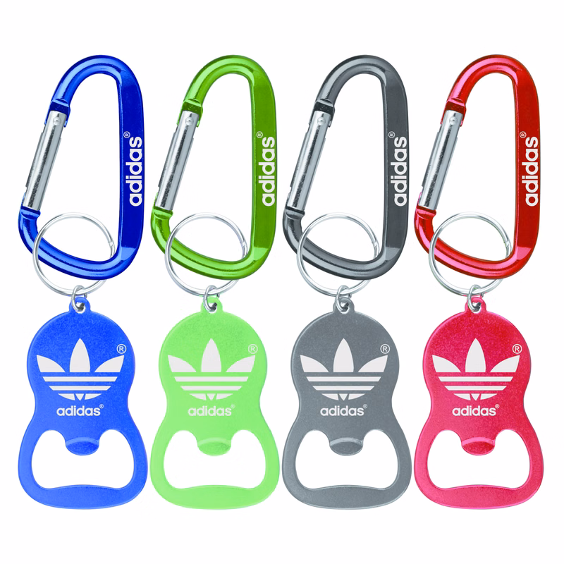 Round Bell Shape Plain Bottle Opener with Key Ring & Carabiner