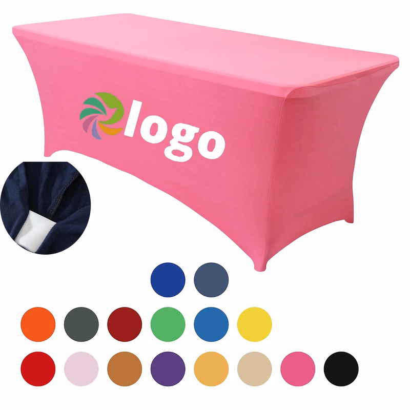 6' Full Color Dye Sublimation Stretch Table Cover MOQ 1 Piec
