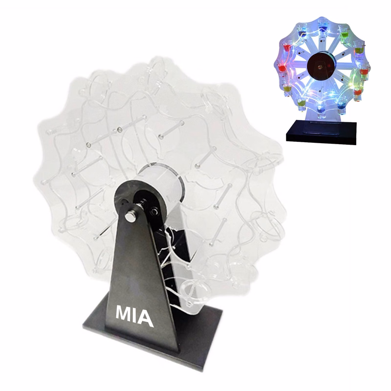 Acrylic LED Ferris Wheel Cup Holder Glow Contains Glass