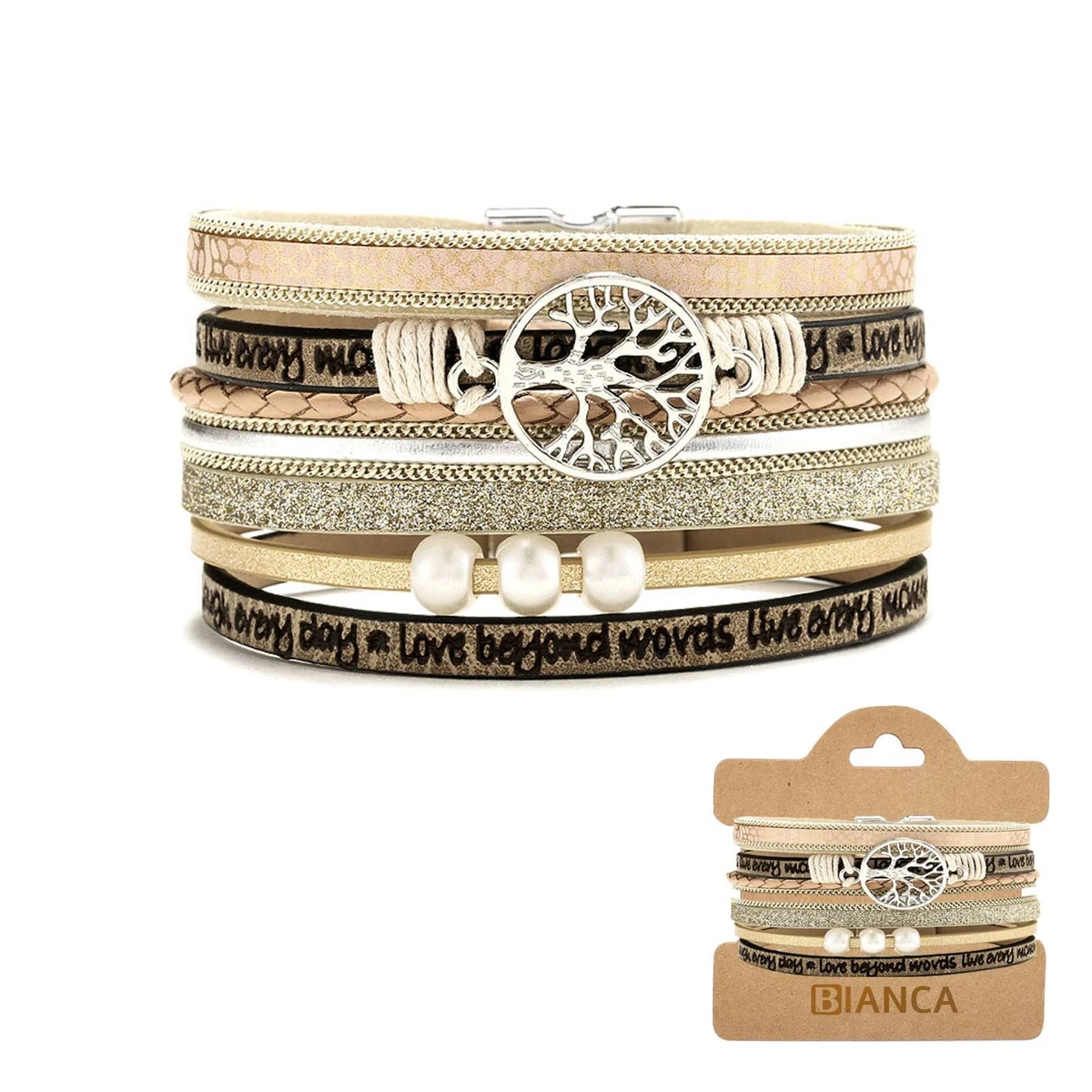 Inspirational Tree of Life Leather Bracelet 1
