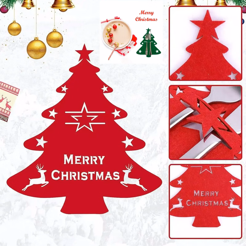 Felt Christmas Tree Cutlery Cover