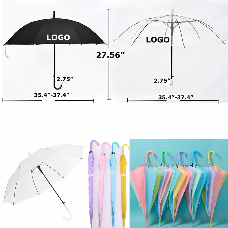 See-Through Windproof Umbrella with Long Handle