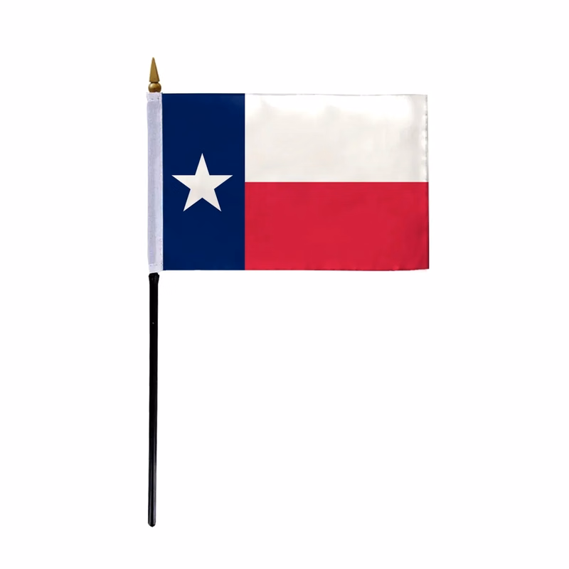 4"x6" & 12"x18'' Texas ePoly Printed Stick Flags