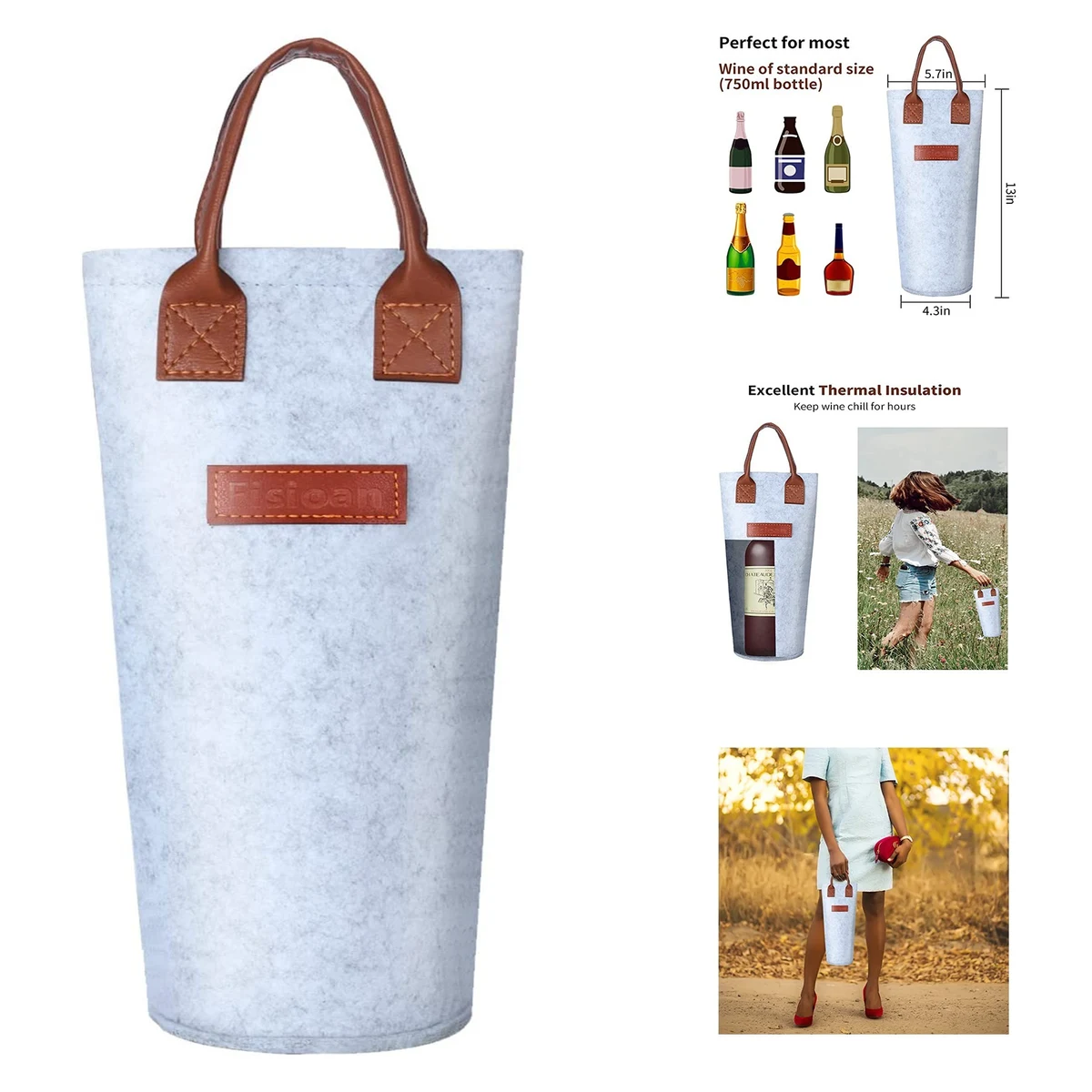 Wine Tote Padded Single Bottle Carrier Bag 1
