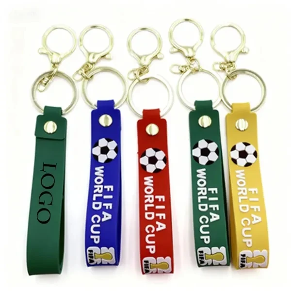 Custom 6.5 inch Soft Rubber Soccer Ball Keychain — Durable Sports Fan Accessory 1